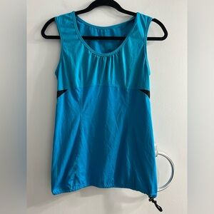 Lululemon Women's Drawstring Waist Work Out Tank Athletic Top Teal Black Size 6